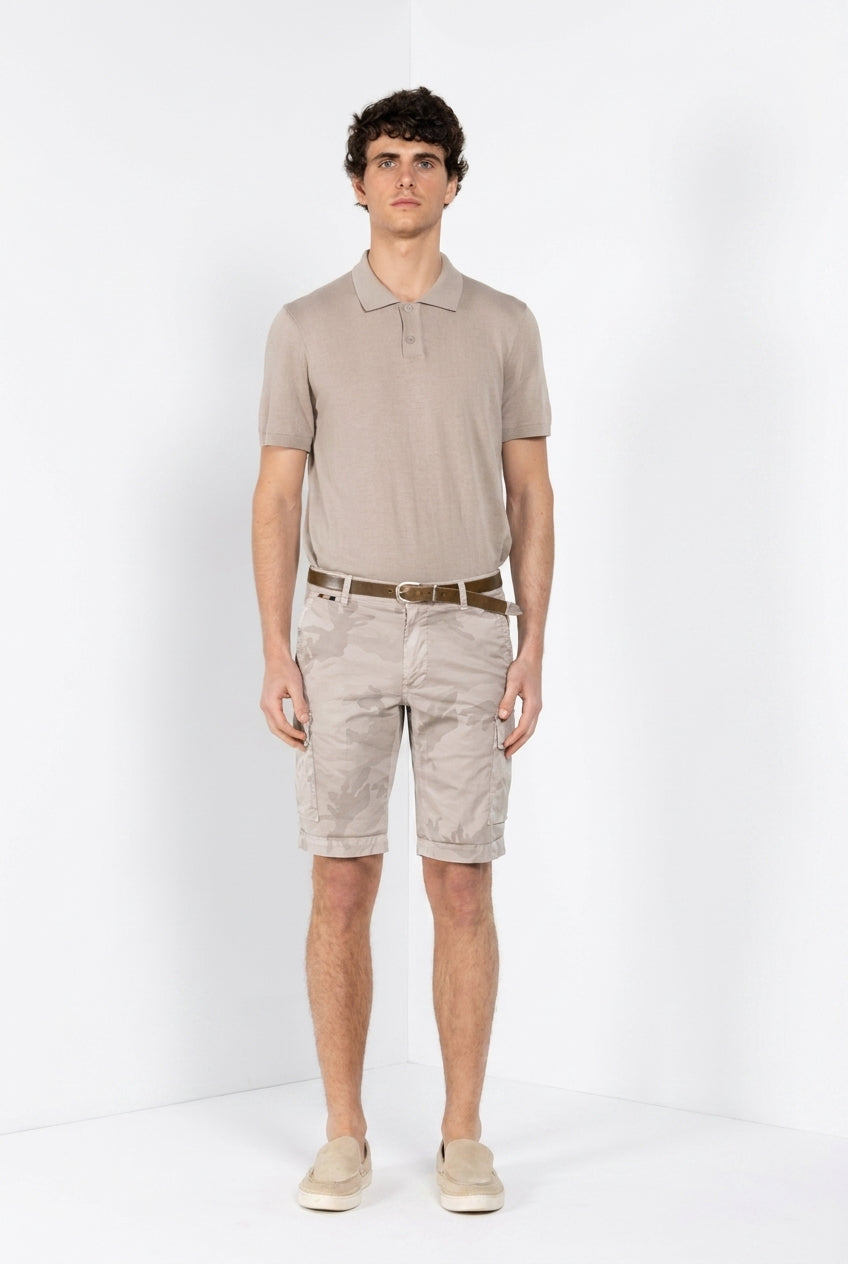 Chile bermuda cargo hombre en sarga estampado camuflaje slim fit ①