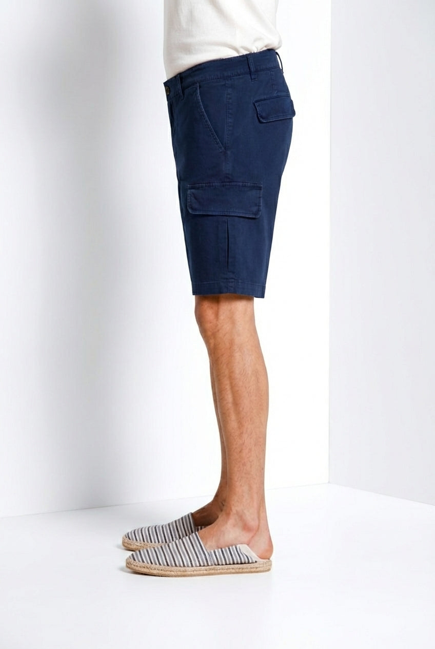 Chile men's cargo bermuda satin stretch slim fit ①