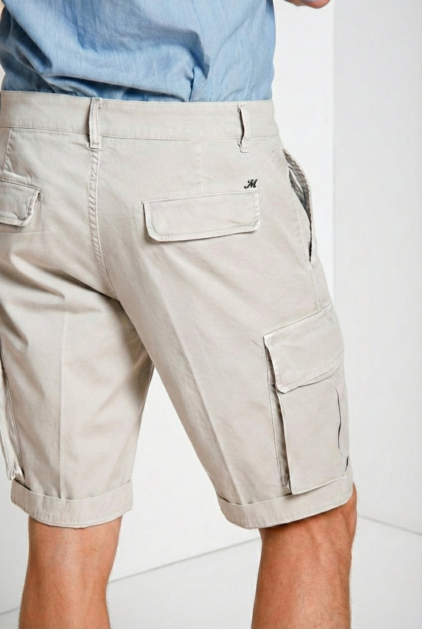 Chile bermuda cargo hombre en raso stretch slim fit ①