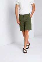 Chile bermuda cargo homme en satin stretch slim fit ①