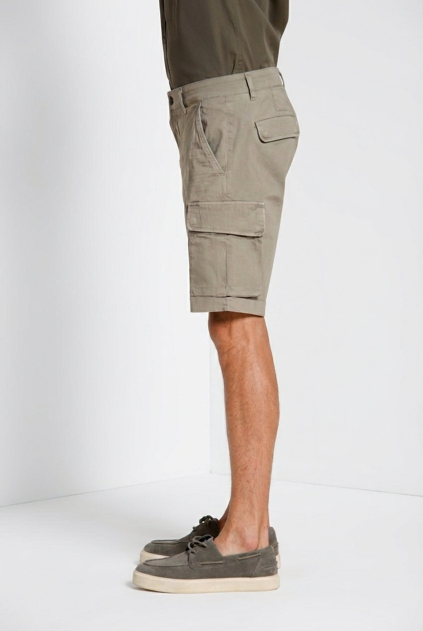 Chile bermuda cargo uomo in raso stretch slim fit ①