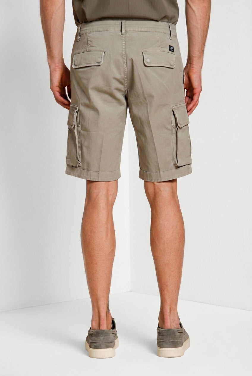 Chile bermuda cargo uomo in raso stretch slim fit ①