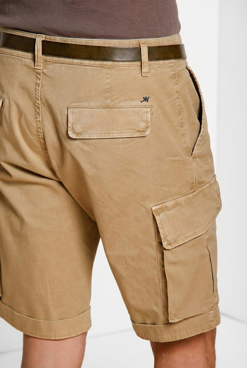 Chile bermuda cargo hombre de satén stretch slim fit ①