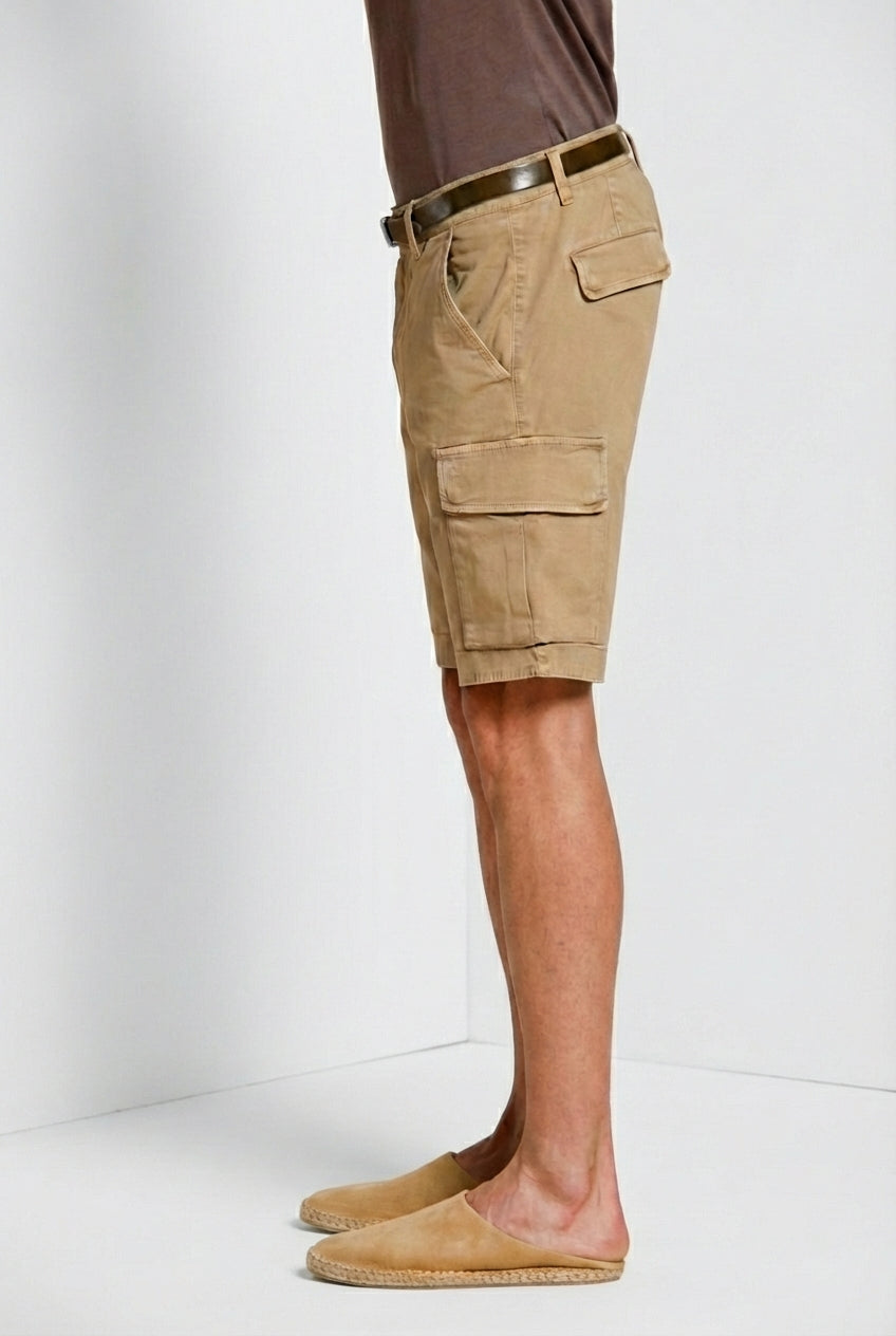 Chile bermuda cargo uomo in raso stretch slim fit ①