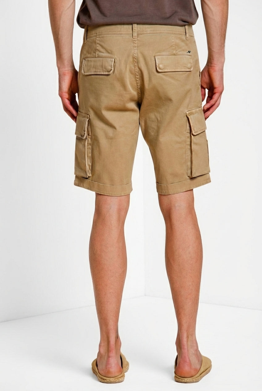 Chile bermuda cargo uomo in raso stretch slim fit ①