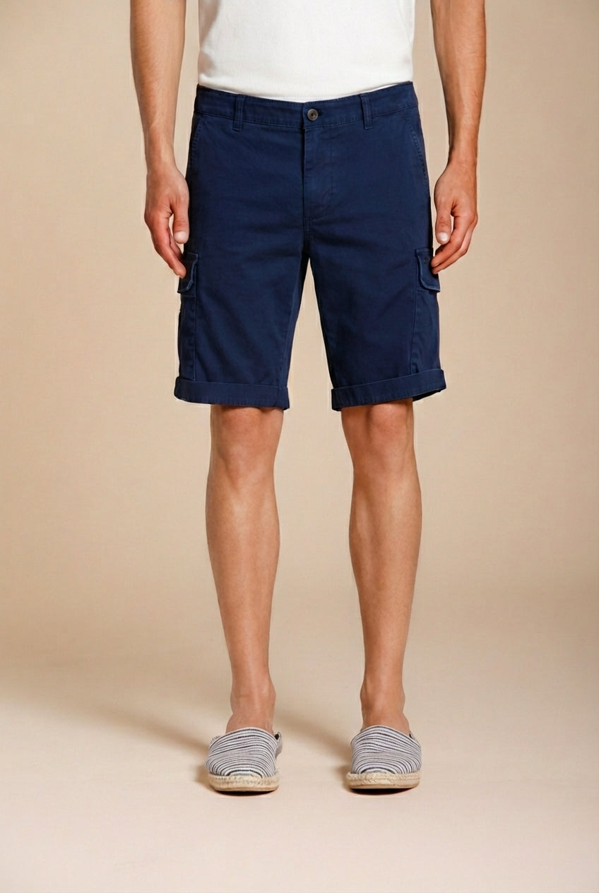 Chile bermuda cargo homme en satin stretch slim fit ①