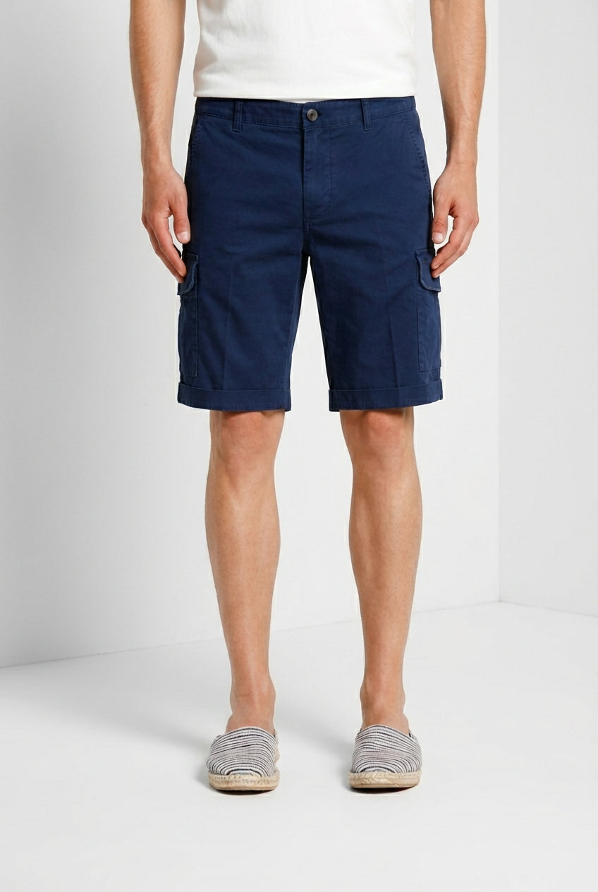 Chile bermuda cargo homme en satin stretch slim fit ①