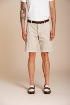 Chile men's cargo bermuda stretch satin slim fit ①