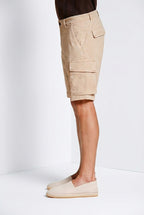 Chile men's cargo bermuda in stretch satin slim fit ①