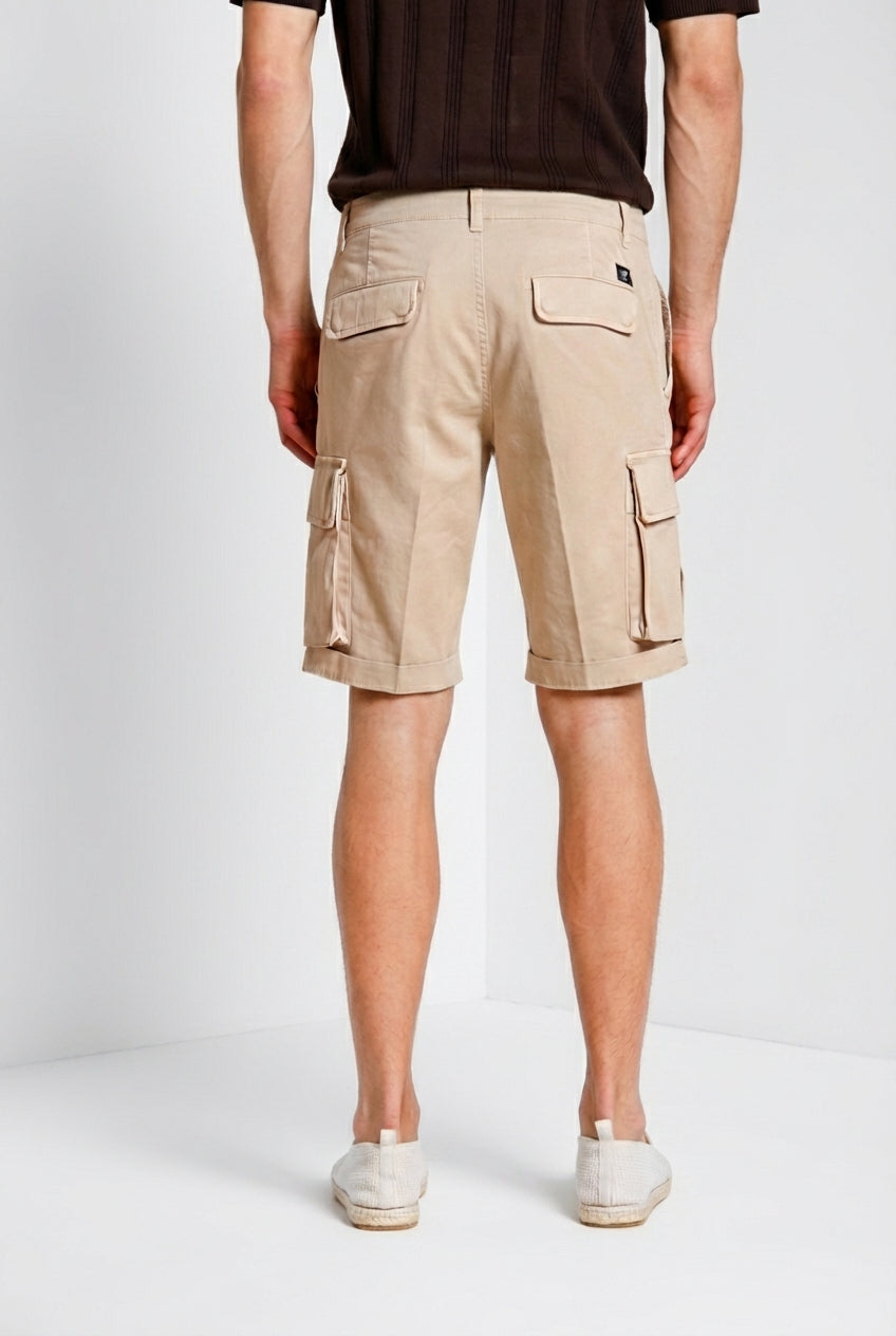Chile men's cargo bermuda in stretch satin slim fit ①