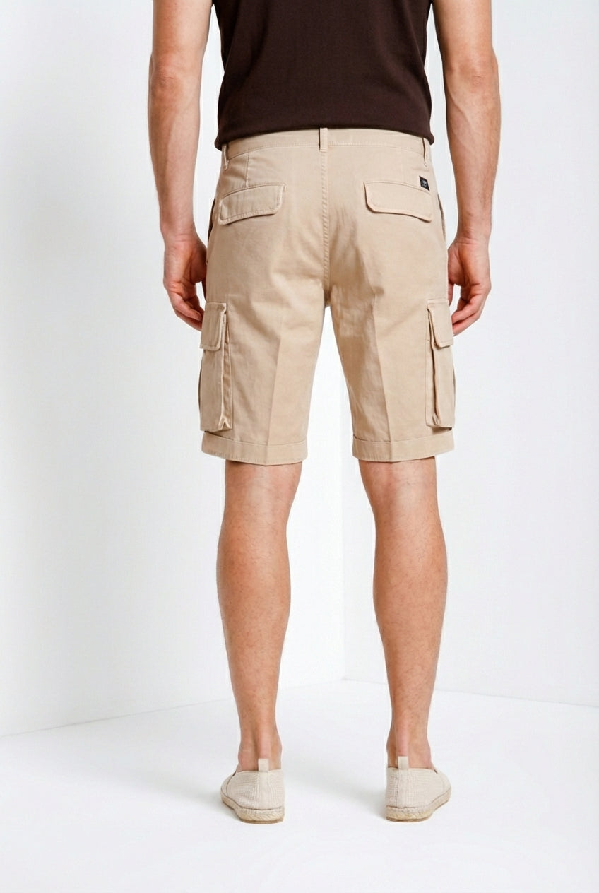 Chile bermuda cargo homme en satin stretch slim fit ①