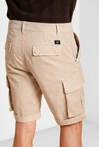 Chile men's cargo bermuda in stretch satin slim fit ①