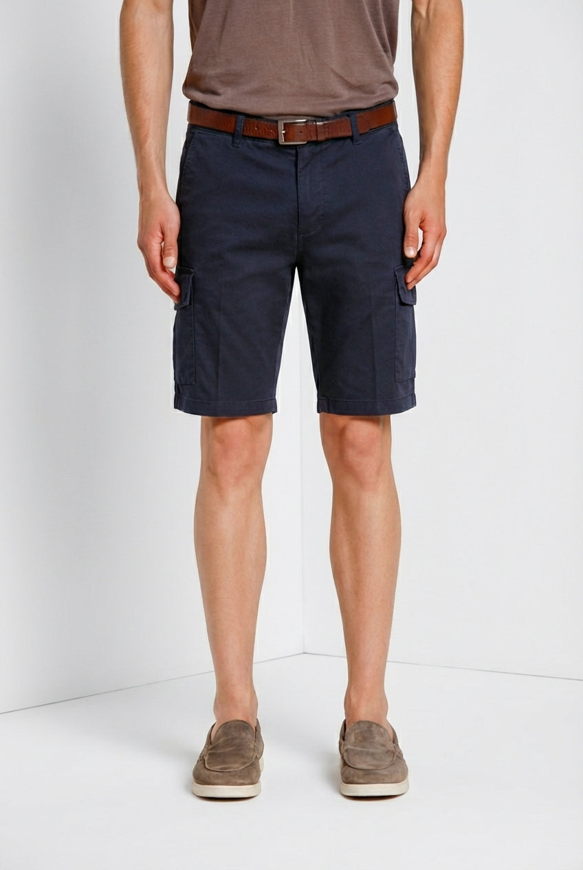 Chile bermuda cargo homme en satin stretch slim fit ①
