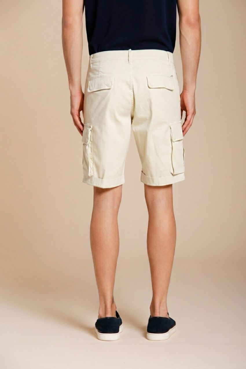 Chile men's cargo bermuda stretch satin slim fit ①