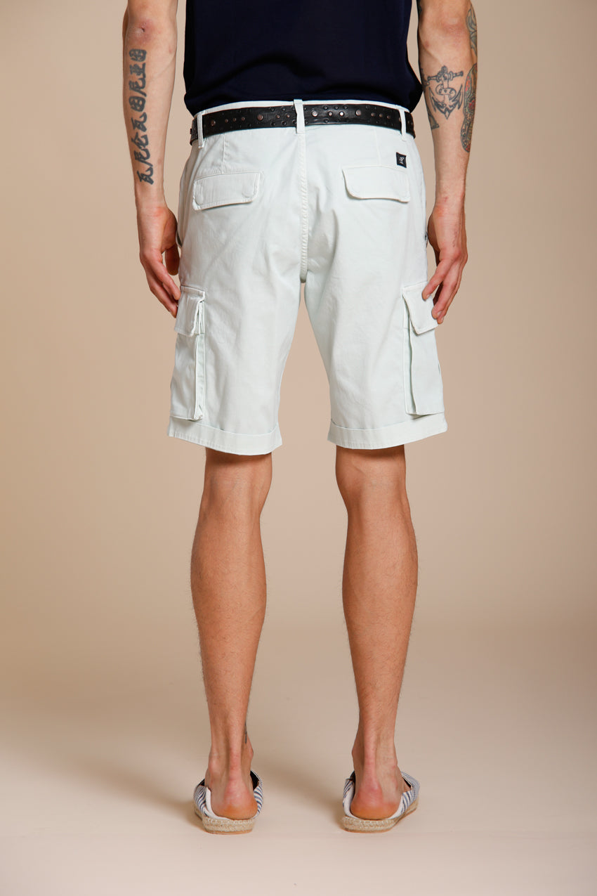 Chile bermuda cargo homme en satin stretch slim fit ①