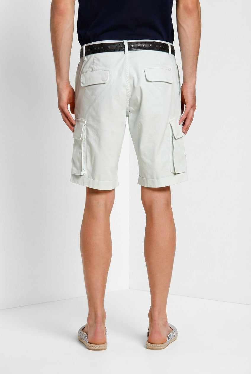 Chile men's cargo bermuda in stretch satin slim fit ①