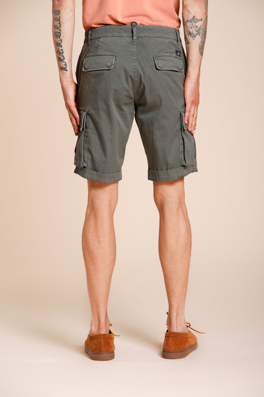 Chile bermuda cargo homme en satin stretch slim fit ①