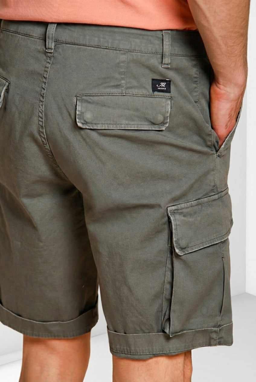 Chile men's cargo bermuda in stretch satin slim fit ①