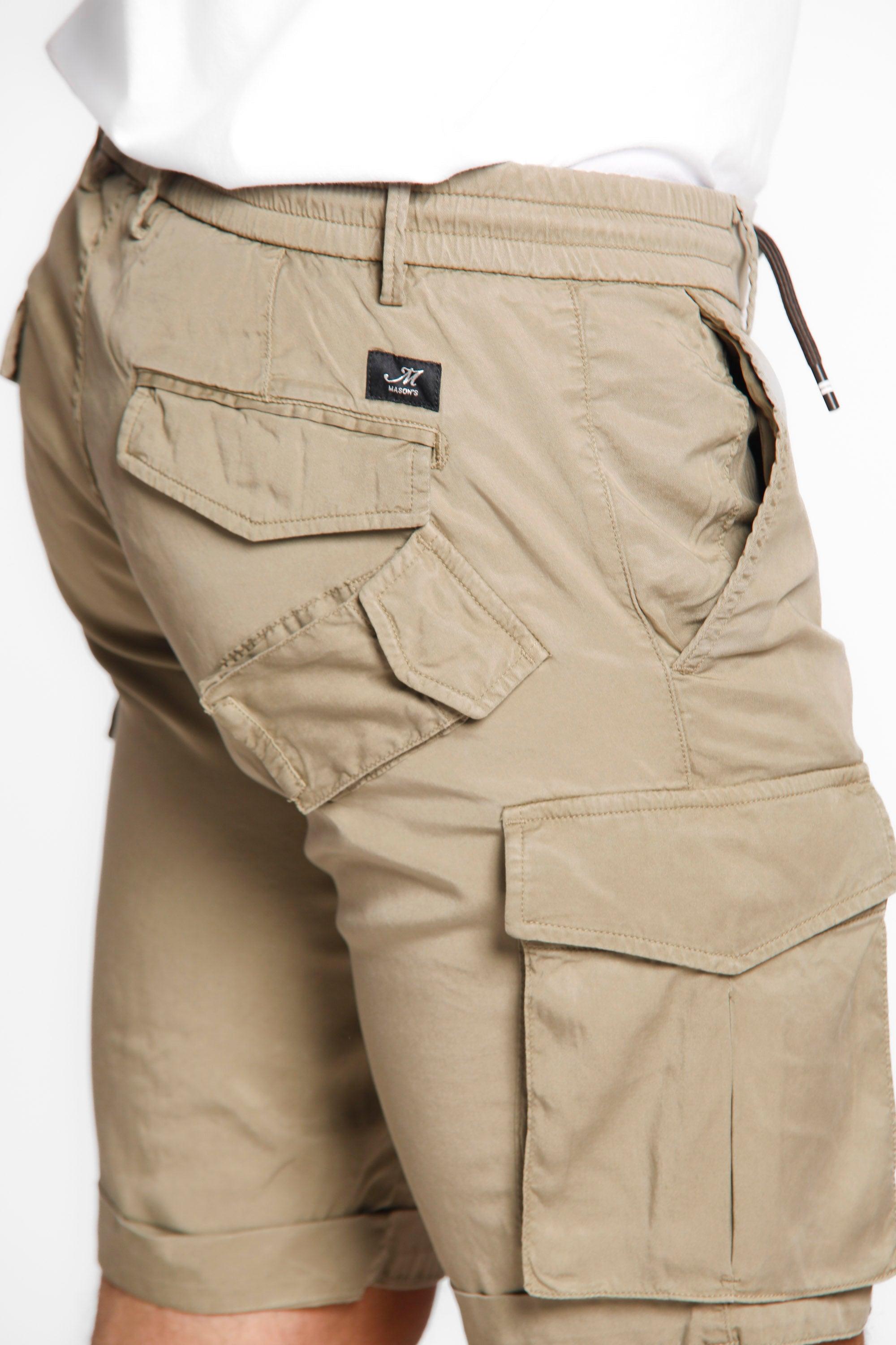 Snake Jog bermuda cargo uomo in tencel con coulisse regular - Mason's