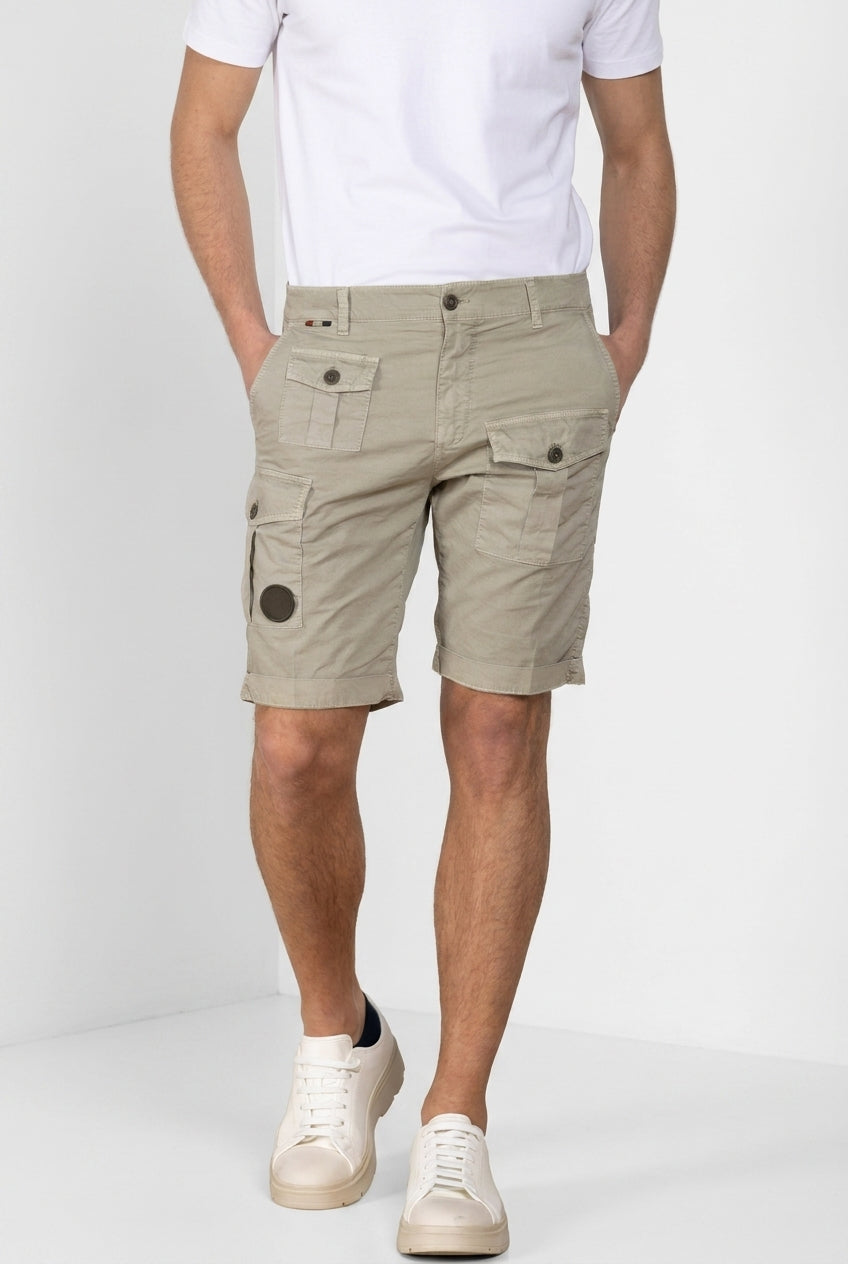 George Coolpocket bermuda cargo uomo in gabardina stretch logo edition carrot fit ①