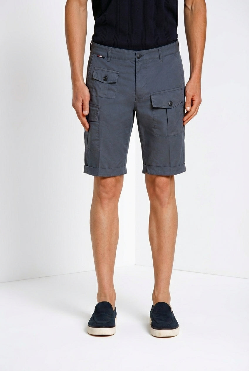 George Coolpocket men's cargo bermuda in stretch gabardine logo edition carrot fit ①
