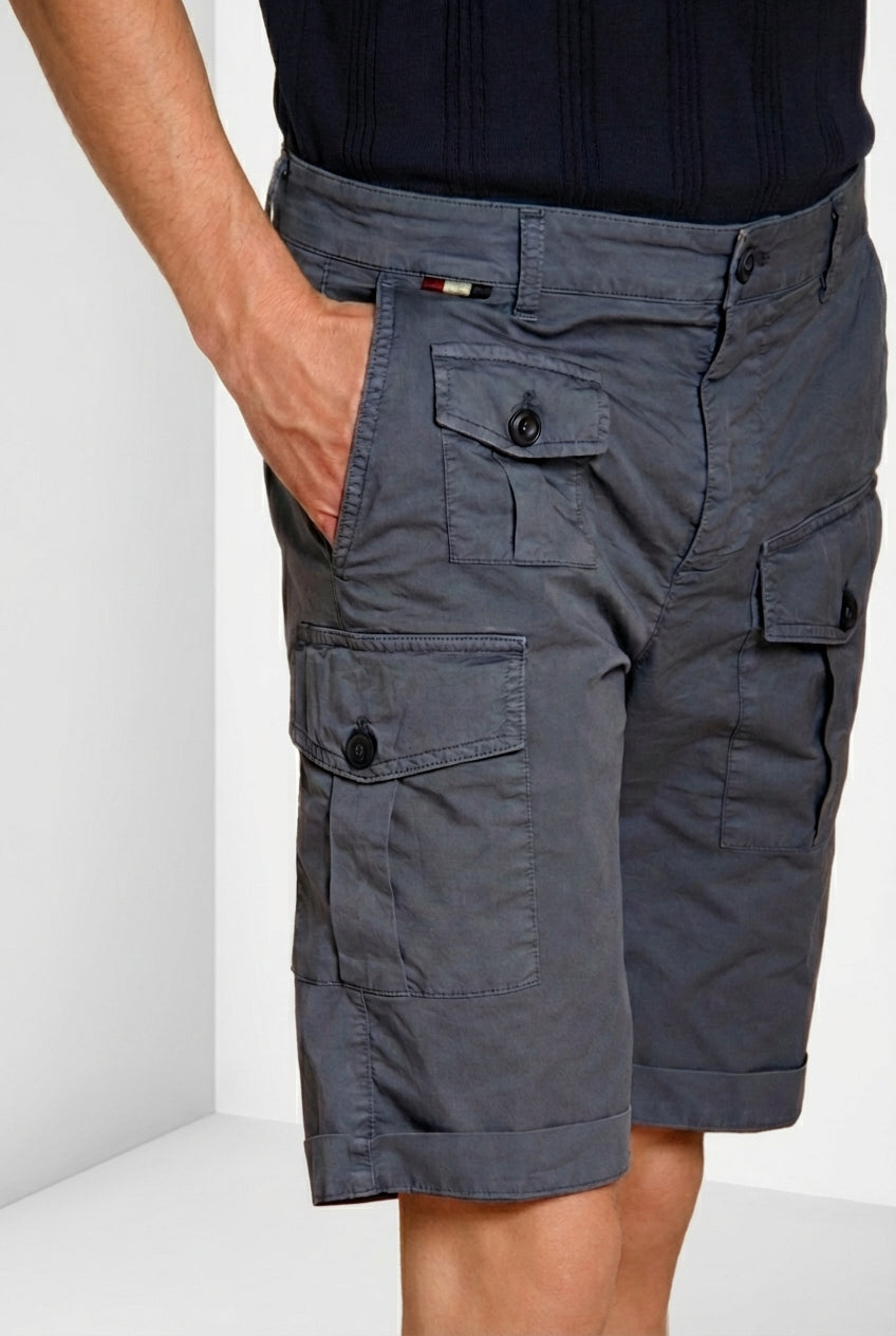 George Coolpocket bermuda cargo uomo in gabardina stretch logo edition carrot fit ①