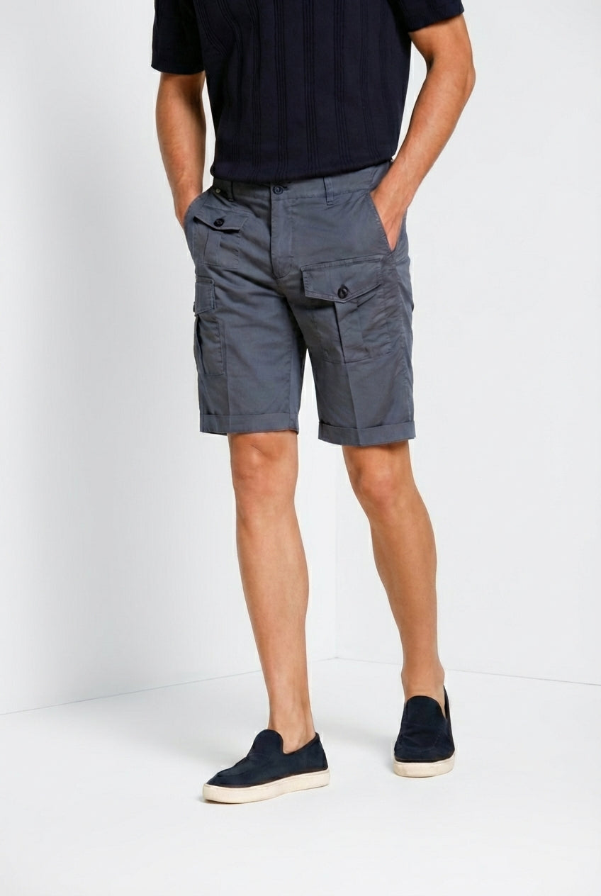 George Coolpocket men's cargo bermuda in stretch gabardine logo edition carrot fit ①
