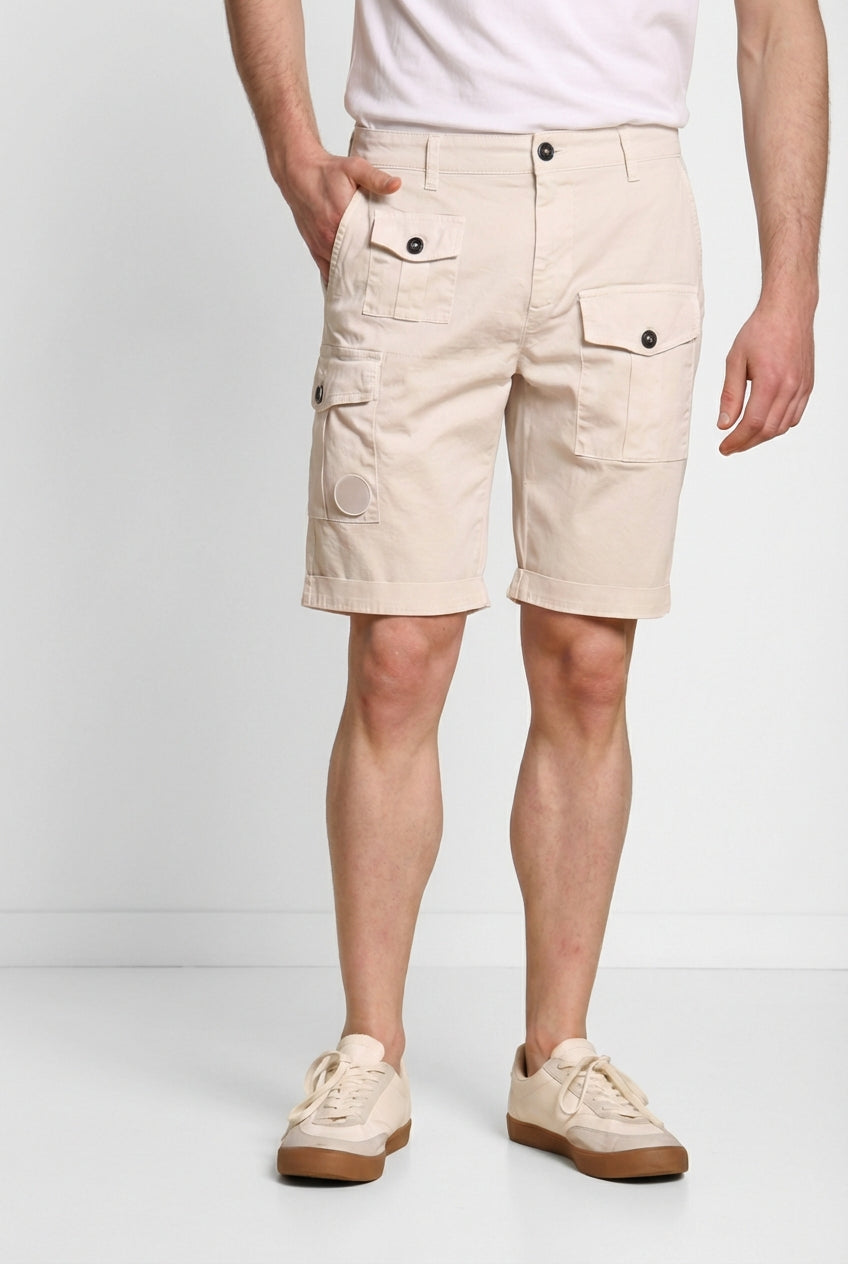 George Coolpocket men's cargo bermuda shorts in stretch satin logo edition carrot fit ①