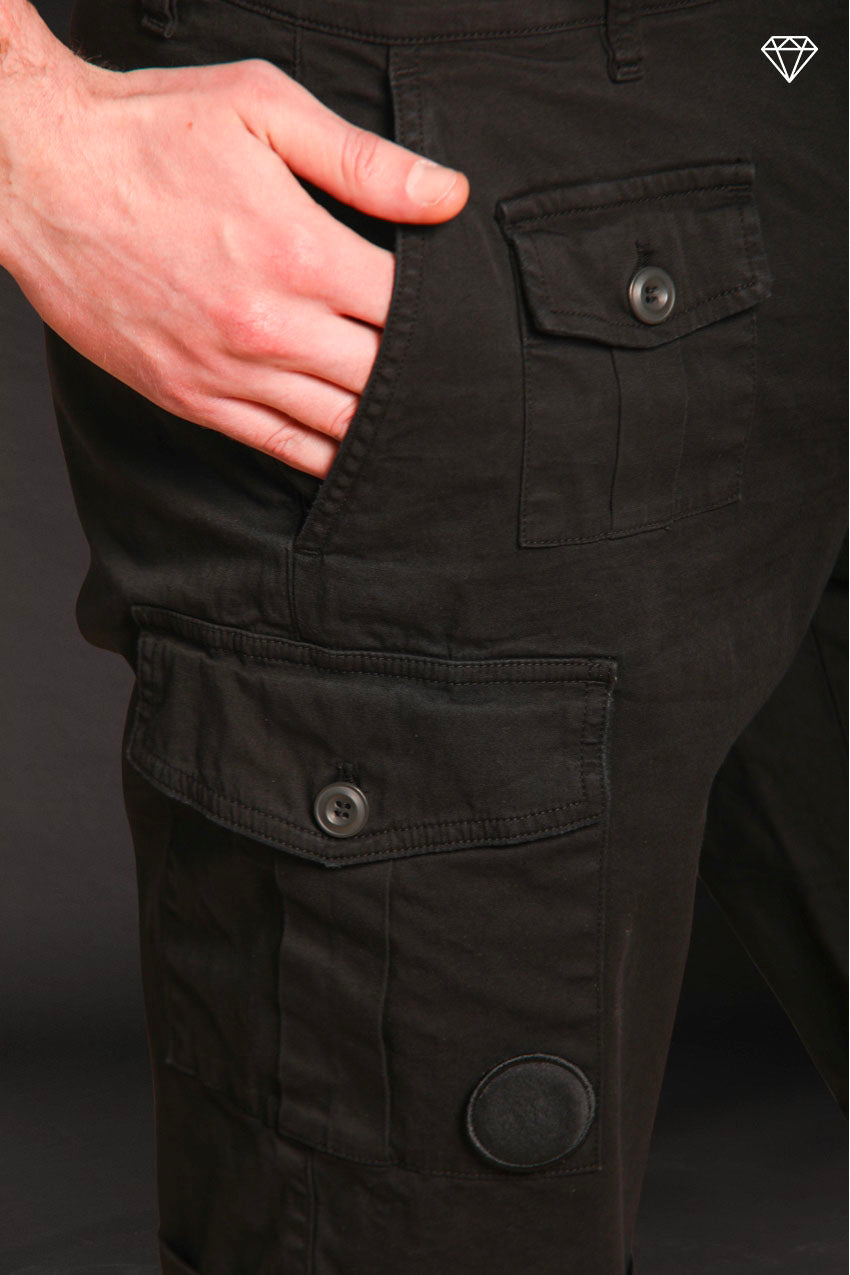 George Coolpocket men's cargo bermuda shorts in stretch satin logo edition carrot fit ①