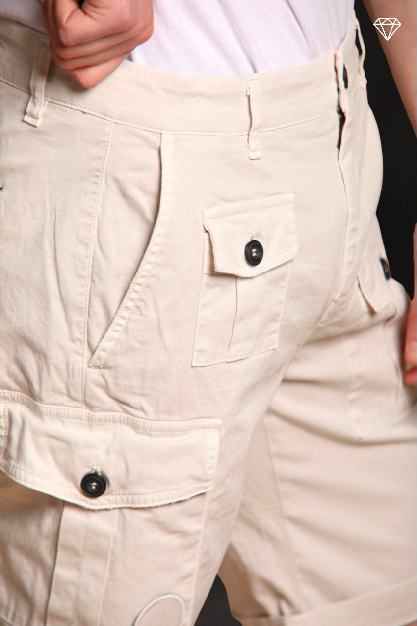 George Coolpocket men's cargo bermuda shorts in stretch satin logo edition carrot fit ①