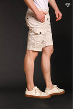 George Coolpocket men's cargo bermuda shorts in stretch satin logo edition carrot fit ①