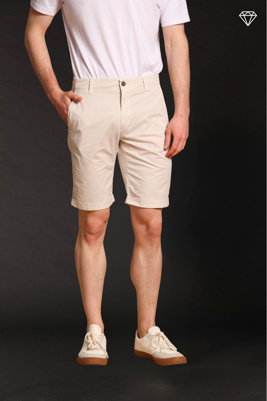 John Coolkhinos men's chino bermuda shorts in pima cotton logo edition carrot fit ①