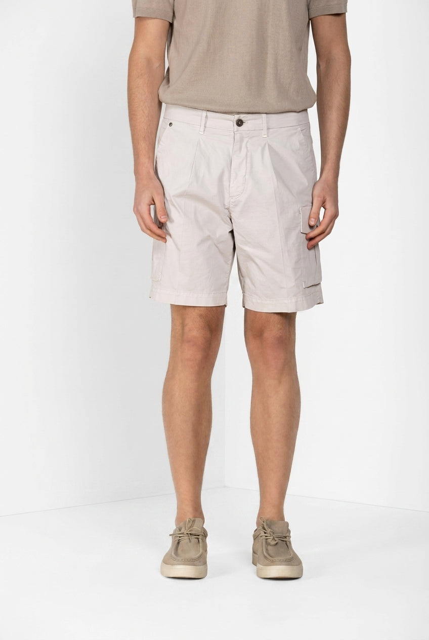Cargo bermuda cargo hombre en gabardina stretch relaxed fit
