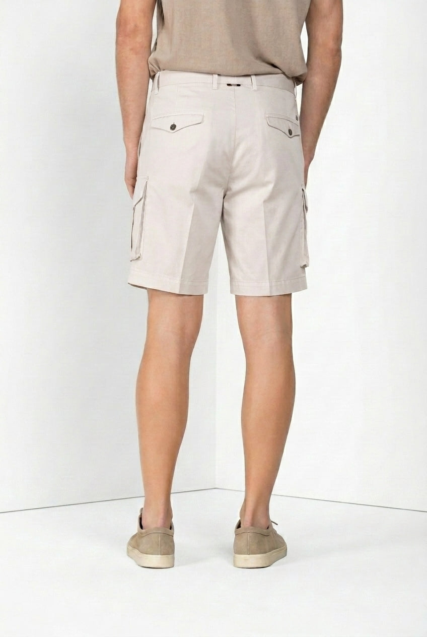 Cargo bermuda cargo hombre en gabardina stretch relaxed fit