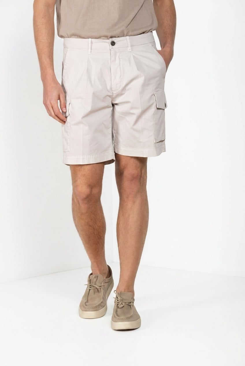 Cargo bermuda cargo hombre en gabardina stretch relaxed fit