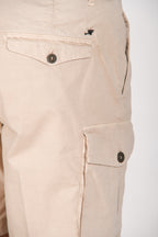 Cargo bermuda cargo uomo in gabardina stretch relaxed fit