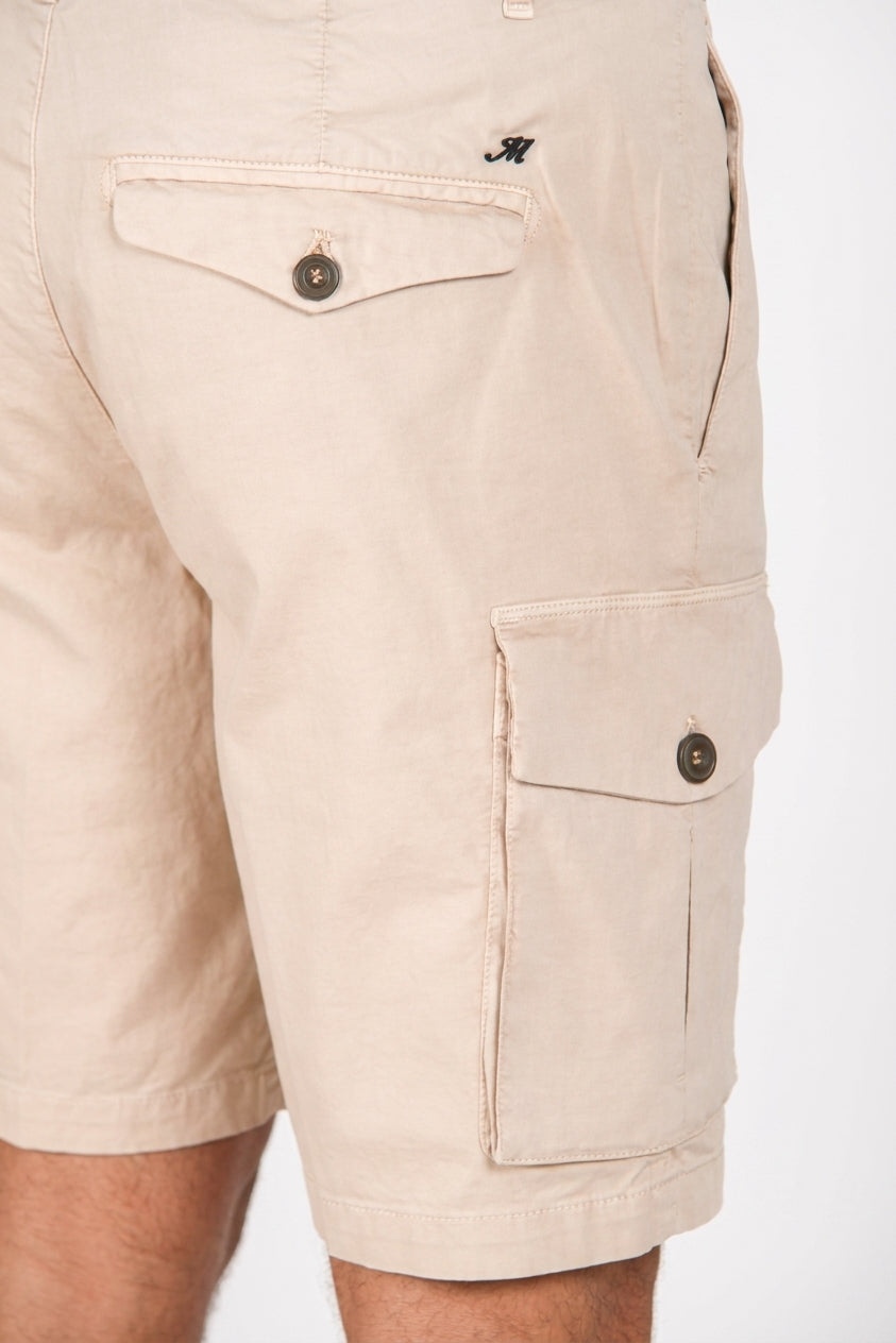 Cargo bermuda cargo hombre en gabardina stretch relaxed fit