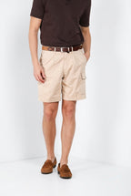 Cargo bermuda cargo hombre en gabardina stretch relaxed fit