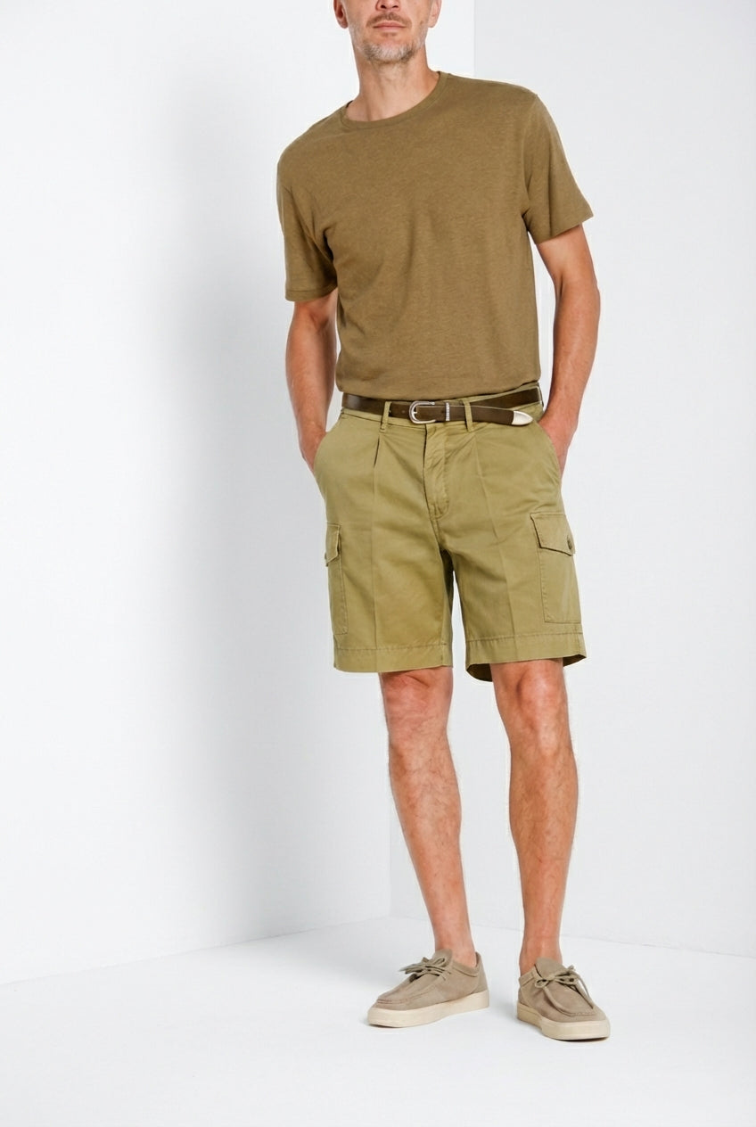 Cargo men's cargo bermuda shorts in stretch gabardine relaxed fit