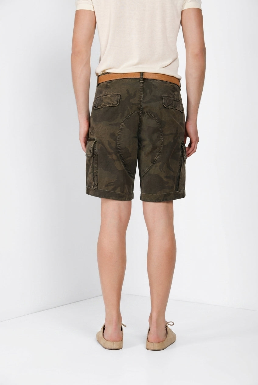 Chile M74 bermuda cargo hombre en lona estampado camuflaje relaxed fit