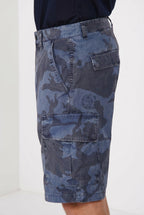 Chile M74 bermuda cargo hombre en lona estampado camuflaje relaxed fit