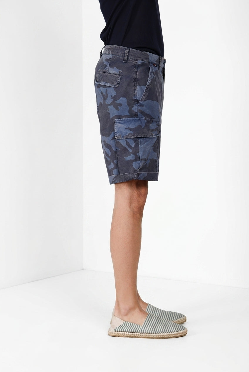 Chile M74 bermuda cargo hombre en lona estampado camuflaje relaxed fit