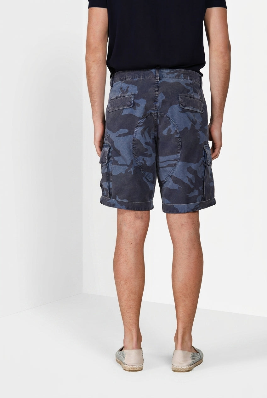 Chile M74 bermuda cargo hombre en lona estampado camuflaje relaxed fit