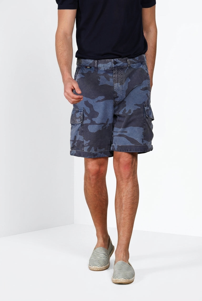 Chile M74 bermuda cargo hombre en lona estampado camuflaje relaxed fit