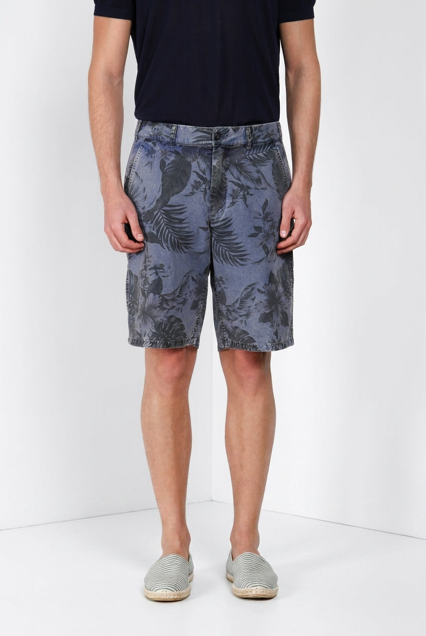 Denver M74 bermuda cargo hombre en lona estampado hawaiano relaxed fit
