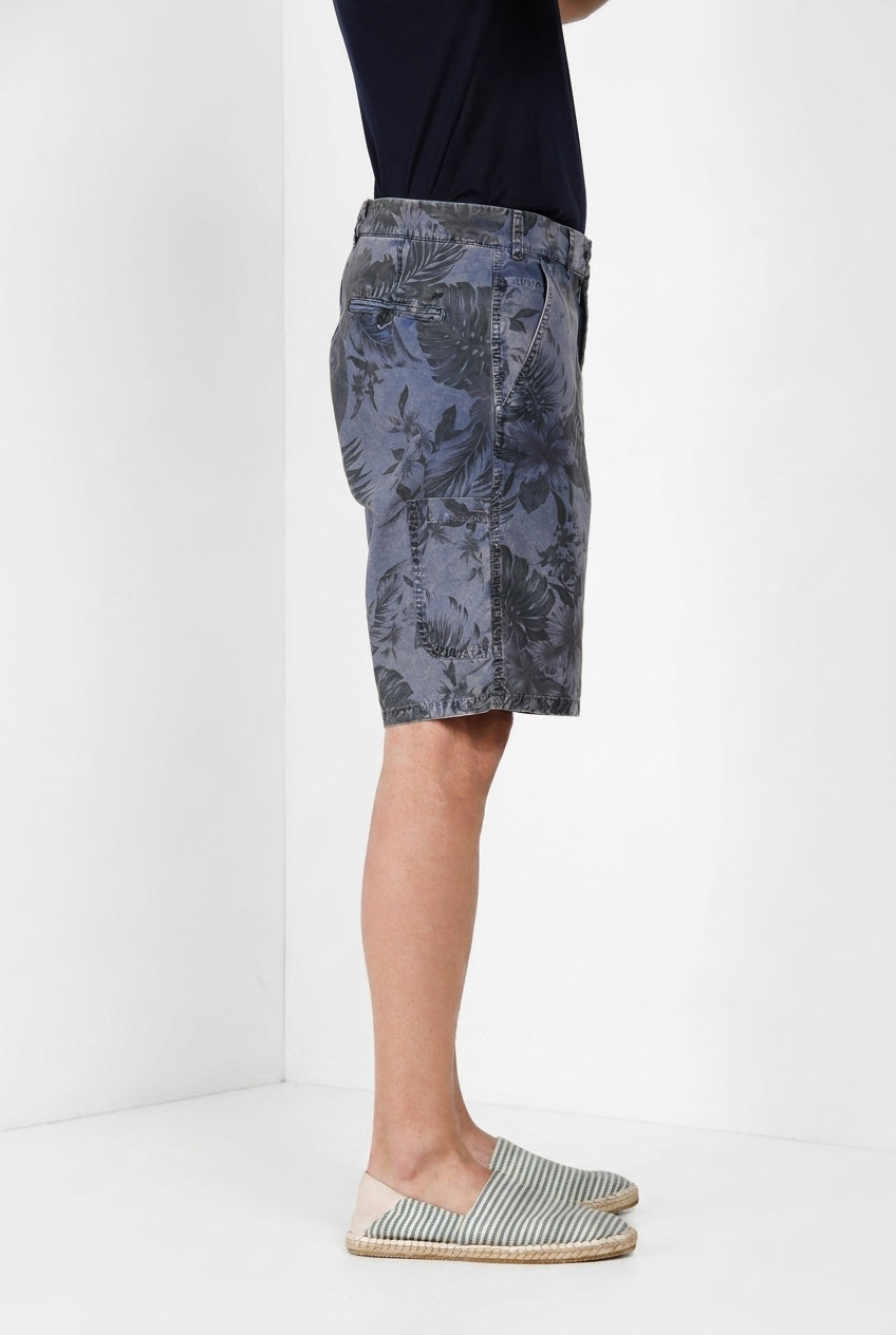 Denver M74 bermuda cargo hombre en lona estampado hawaiano relaxed fit