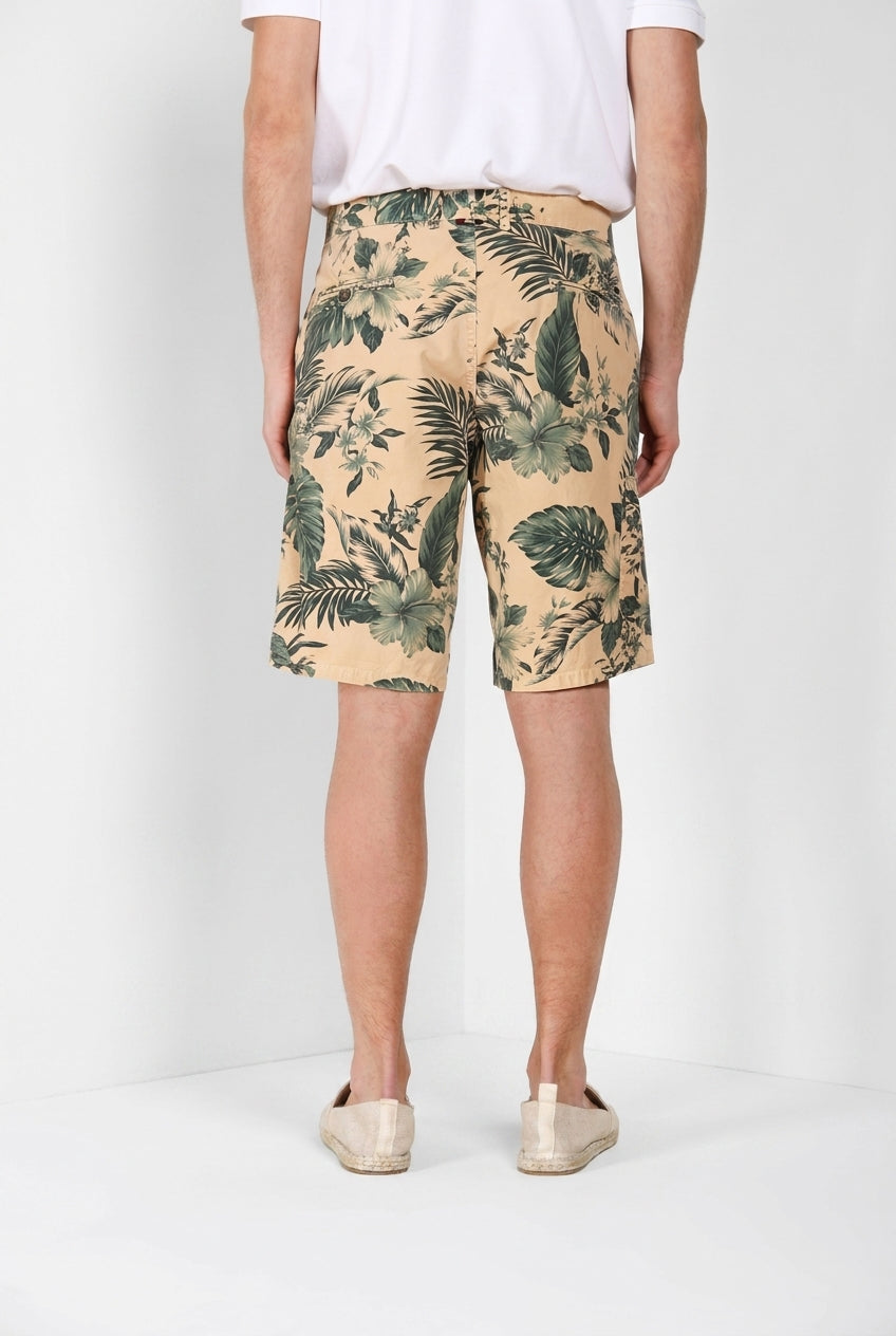 Denver M74 bermuda cargo hombre en lona estampado hawaiano relaxed fit