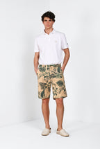 Denver M74 bermuda cargo hombre en lona estampado hawaiano relaxed fit