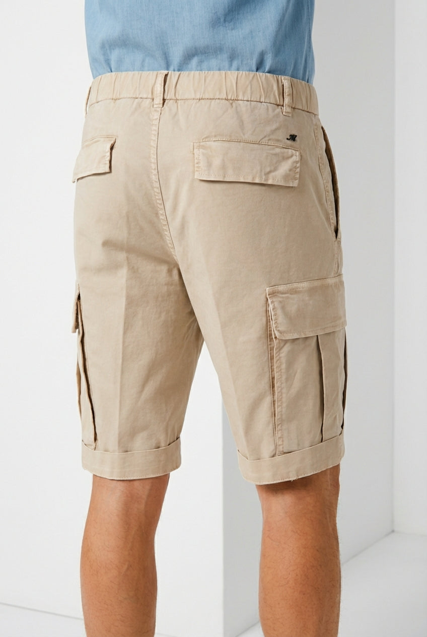 Cargo M74 bermuda cargo hombre en gabardina stretch relaxed fit