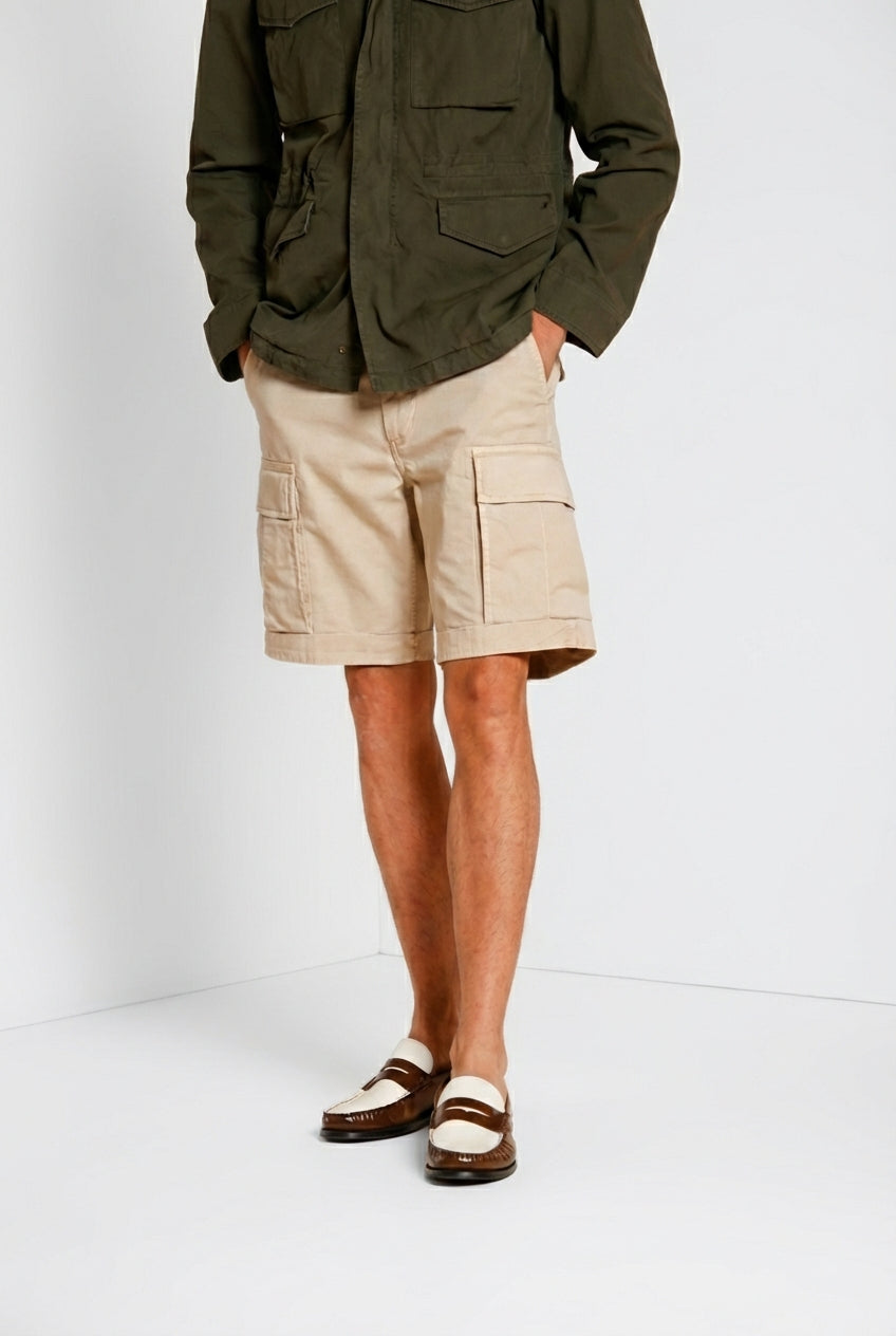 Cargo M74 bermuda cargo hombre en gabardina stretch relaxed fit